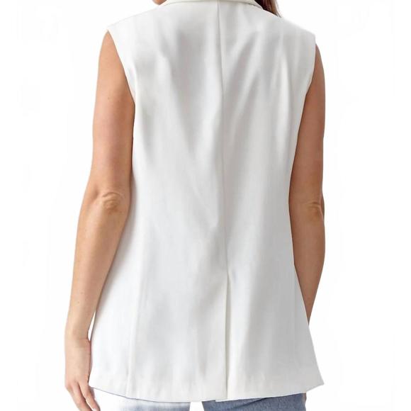 NEW GREYLIN monse sleeveless blazer in white - Picture 2 of 2